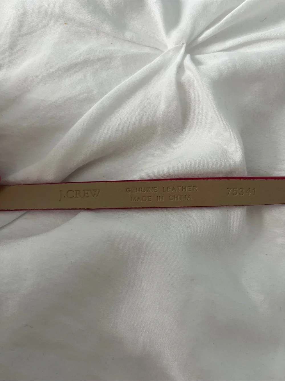 J. Crew Slim Patent Belt in Bright Red with Gold Buckle - Picture 2 of 3